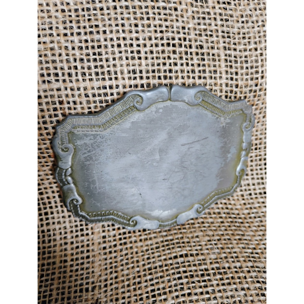 Vintage Blank Trophy Belt Buckle Scalloped Edge Engravable DIY Project 4059